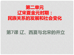 湖南省永州市藍(lán)山縣七年級(jí)歷史下冊 第7課 遼、西夏與北宋的并立課件 新人教版