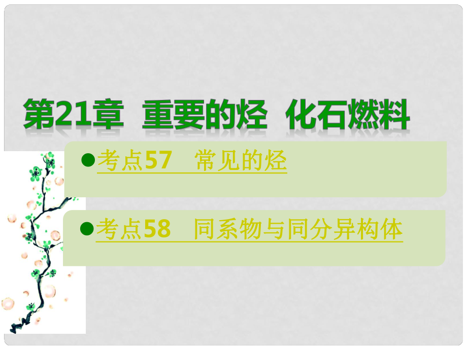 高考化学总复习 第21章 重要的烃 化石燃料课件_第1页