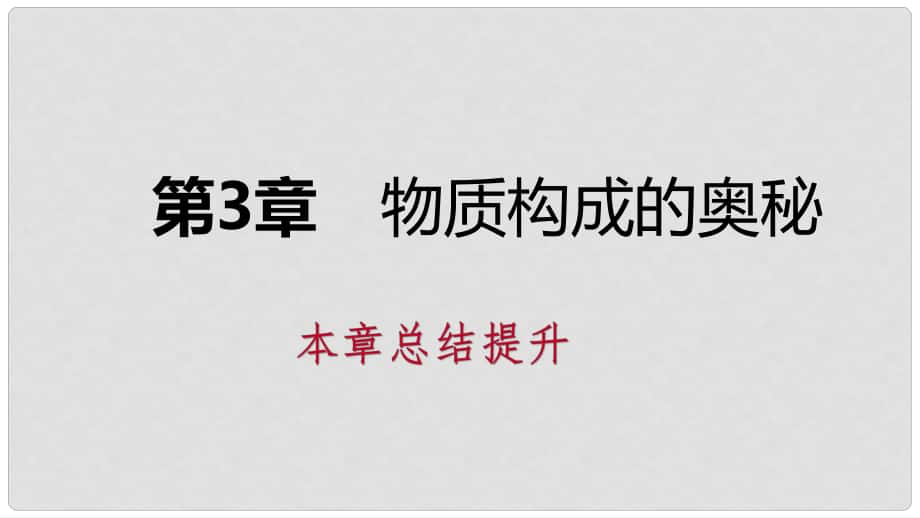 九年級化學上冊 第3章 物質(zhì)構(gòu)成的奧秘復(fù)習課件 滬教版_第1頁