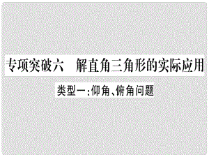 中考數(shù)學(xué)總復(fù)習(xí) 第二輪 中檔題突破 專項突破6 解直角三角形的實際應(yīng)用課件 新人教版