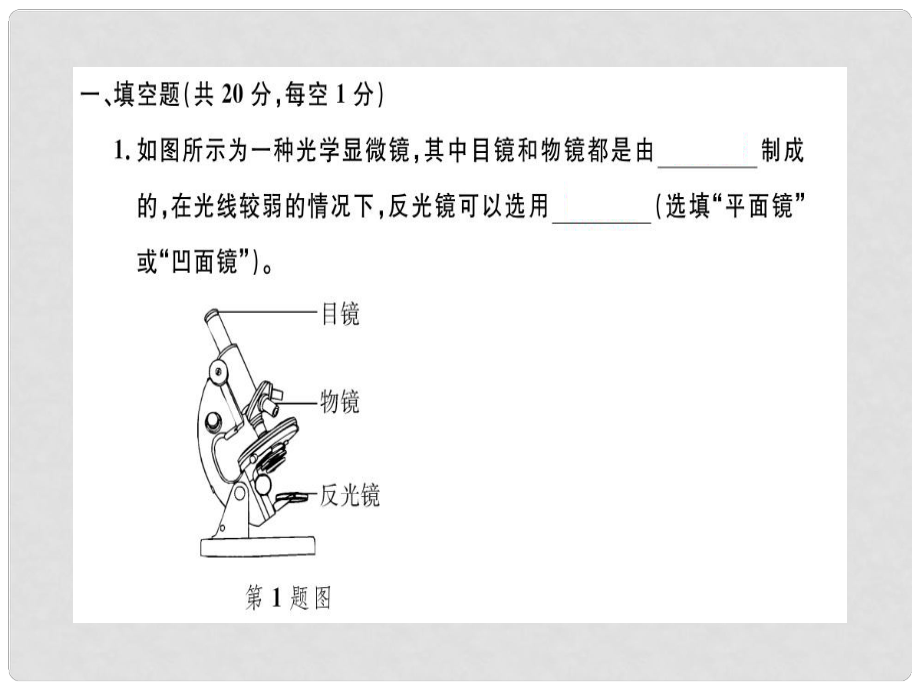 八年級(jí)物理上冊(cè) 第五章 透鏡及其應(yīng)用檢測(cè)卷習(xí)題課件 （新版）新人教版2_第1頁(yè)