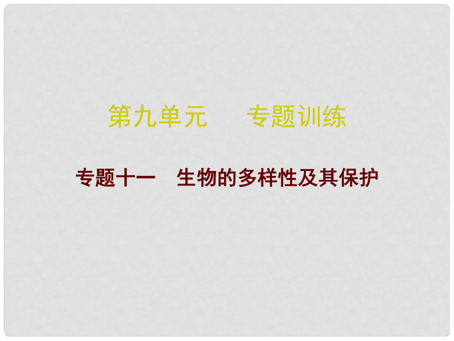 中考生物總復習 專題十一 生物的多樣性及其保護課件_第1頁