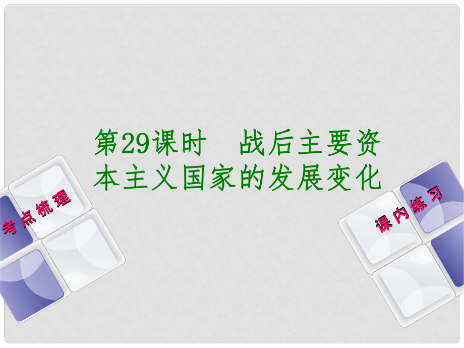 中考历史复习 第1部分 教材梳理篇 第六单元 世界现代史 第29课时 战后主要资本主义国家的发展变化课件_第1页