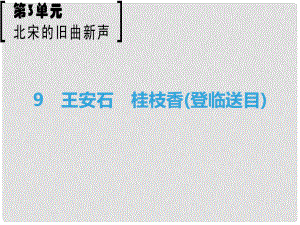 高中語(yǔ)文 第3單元 北宋的舊曲新聲 9 王安石 桂枝香（登臨送目）課件 魯人版選修《唐詩(shī)宋詞選讀》