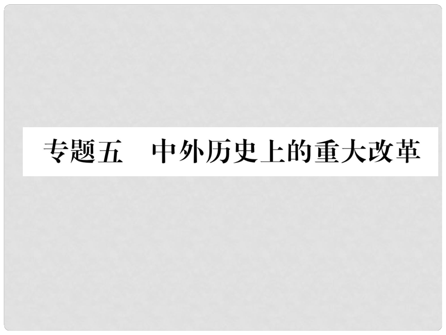 中考?xì)v史復(fù)習(xí) 第2部分 熱點(diǎn)專題速查 專題5 中外歷史上的重大改革課件_第1頁