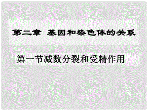 高中生物 第二章 基因和染色體的關系 第01節(jié) 減數分裂（1）課件 新人教版必修2