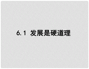 九年級政治全冊 第三單元 關(guān)注國家的發(fā)展 第六課 走強(qiáng)國富民之路 第一框發(fā)展是硬道理課件 魯教版