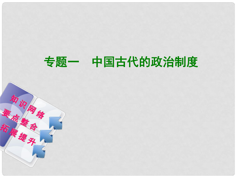 中考?xì)v史復(fù)習(xí)方案 專題突破篇 專題一 中國古代的政治制度課件 岳麓版_第1頁