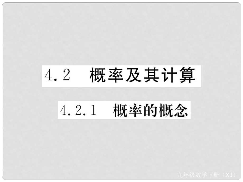 九年級數(shù)學(xué)下冊 4.2 概率及其計算 4.2.1 概率的概念作業(yè)課件 （新版）湘教版_第1頁