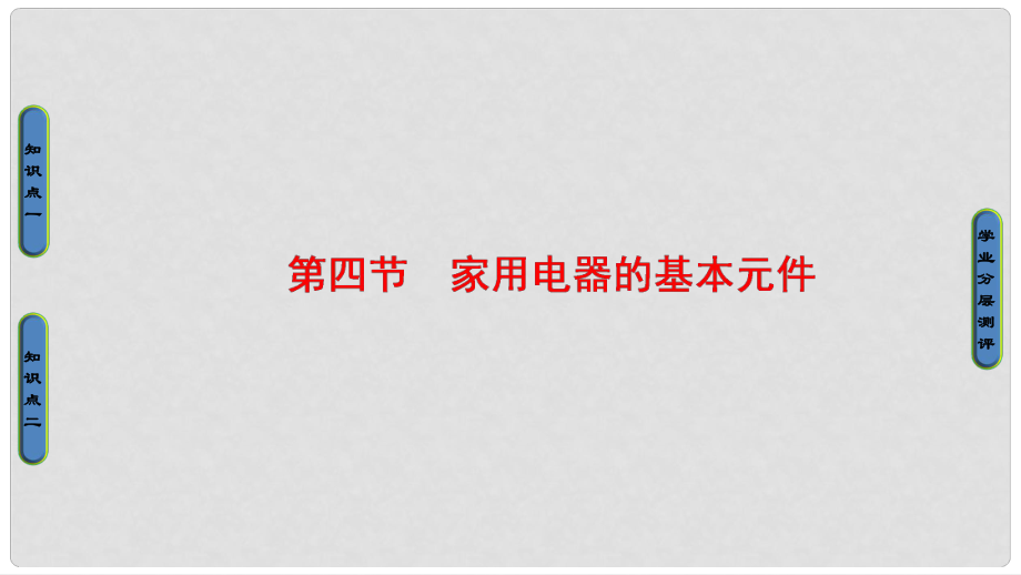 高中物理 第4章 家用電器與日常生活 第4節(jié) 家用電器的基本元件課件 粵教版選修11_第1頁