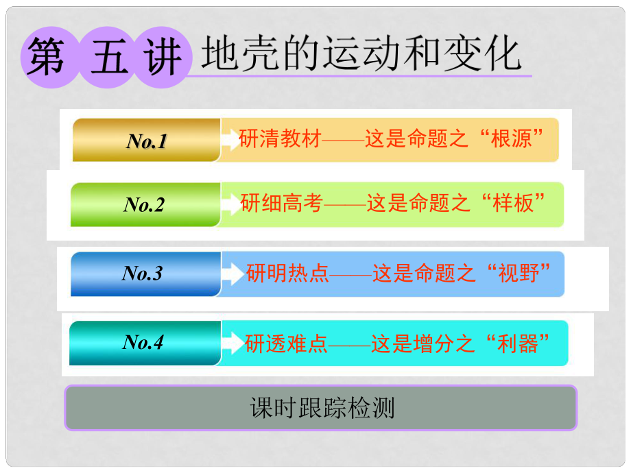 高考地理一輪復(fù)習(xí) 第一部分 第二章 自然地理環(huán)境中的物質(zhì)運(yùn)動(dòng)和能量交換 第五講 地殼的運(yùn)動(dòng)和變化課件 中圖版_第1頁(yè)