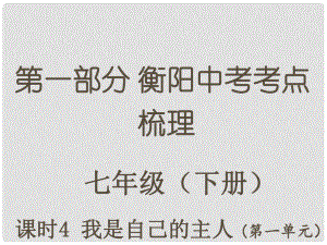 湖南省衡陽市中考政治 七下 課時4 我是自己的主人復(fù)習(xí)訓(xùn)練課件