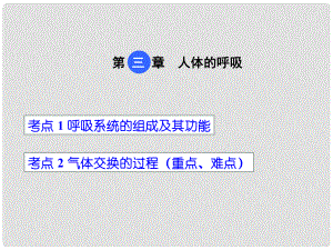 中考生物 第四單元 第三章 人體的呼吸復習課件