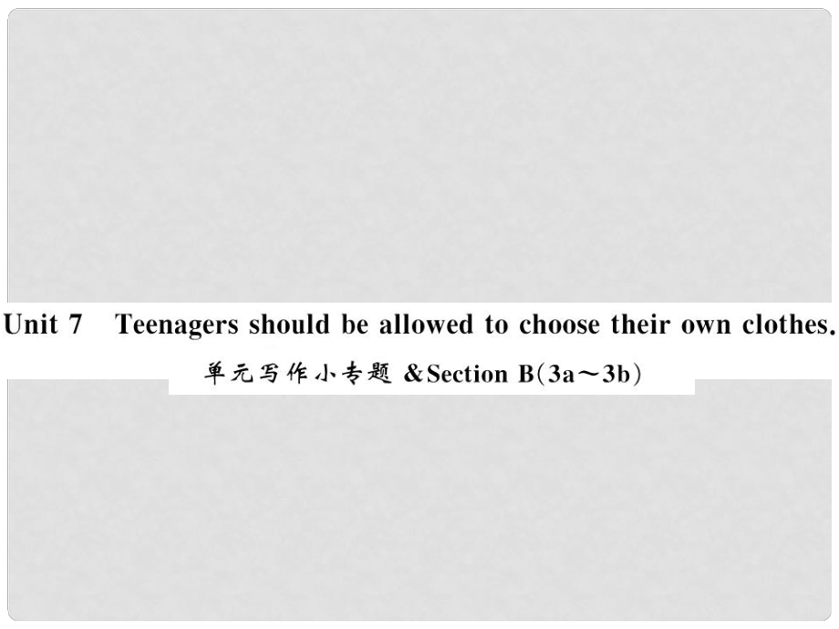 九年级英语全册 Unit 7 Teenagers should be allowed to choose their own clothes写作小专题习题课件 （新版）人教新目标版1_第1页