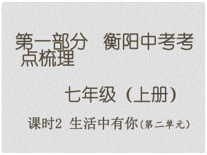 湖南省衡陽市中考政治 七上 課時2 生活中有你復習訓練課件