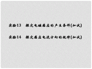 高考物理大一輪復(fù)習(xí) 第九章 電磁感應(yīng) 實(shí)驗(yàn)13 探究電磁感應(yīng)的產(chǎn)生條件 實(shí)驗(yàn)14 探究感應(yīng)電流方向的規(guī)律課件