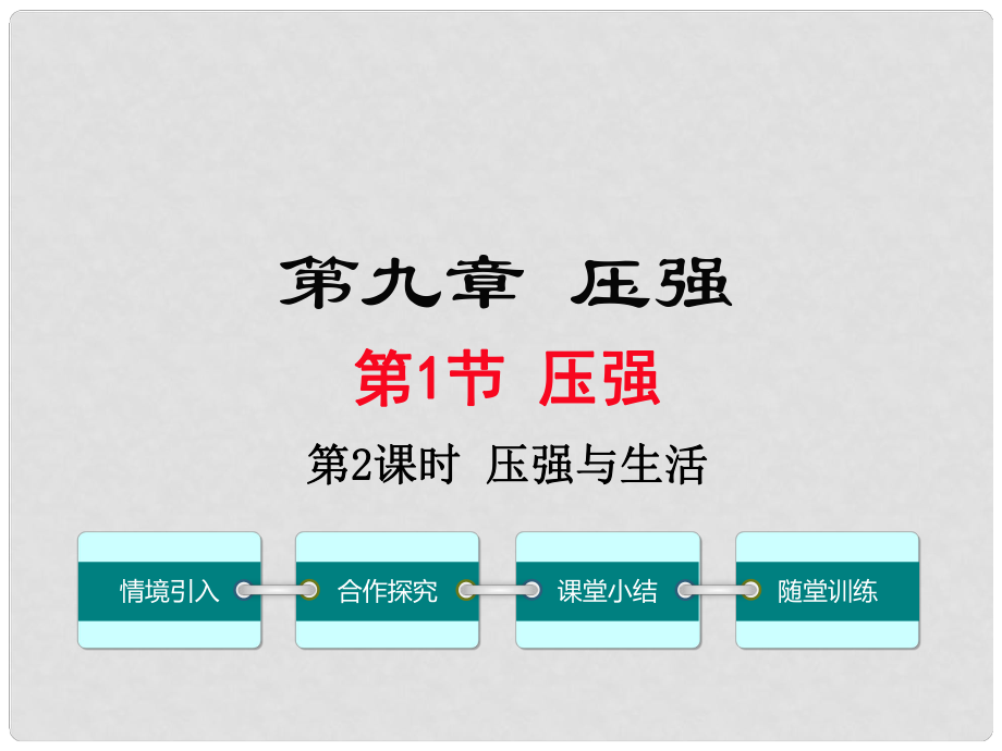 八年級物理下冊 第九章 第1節(jié) 壓強（第2課時 壓強與生活）課件 （新版）新人教版_第1頁