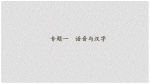 八年級語文下冊 專題復習一 語音與漢字課件 新人教版