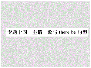 中考英語總復(fù)習(xí) 第二部分 語法專題突破篇 專題14 主謂一致與there be句型（精練）課件