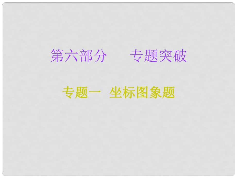 中考化学必备复习 第六部分 专题突破 专题一 坐标图象题课件_第1页