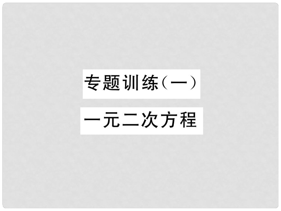 九年級(jí)數(shù)學(xué)下冊(cè) 專題訓(xùn)練1 一元二次方程作業(yè)課件 （新版）北師大版_第1頁(yè)