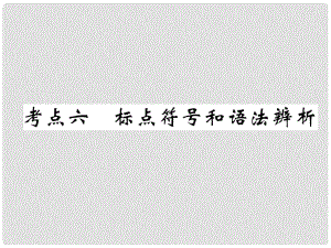 四川省宜賓市中考語文 第1編 Ⅰ卷考點復習 考點6 真題回放復習課件