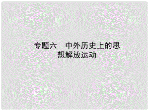 山東省濱州市中考?xì)v史復(fù)習(xí) 專題六 中外歷史上的思想解放運(yùn)動(dòng)課件