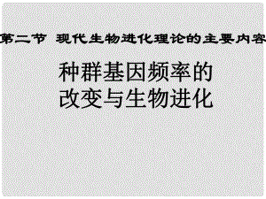 高中生物 第七章 現(xiàn)代生物進(jìn)化理論 第02節(jié) 現(xiàn)代生物進(jìn)化理論的主要內(nèi)容課件 新人教版必修2