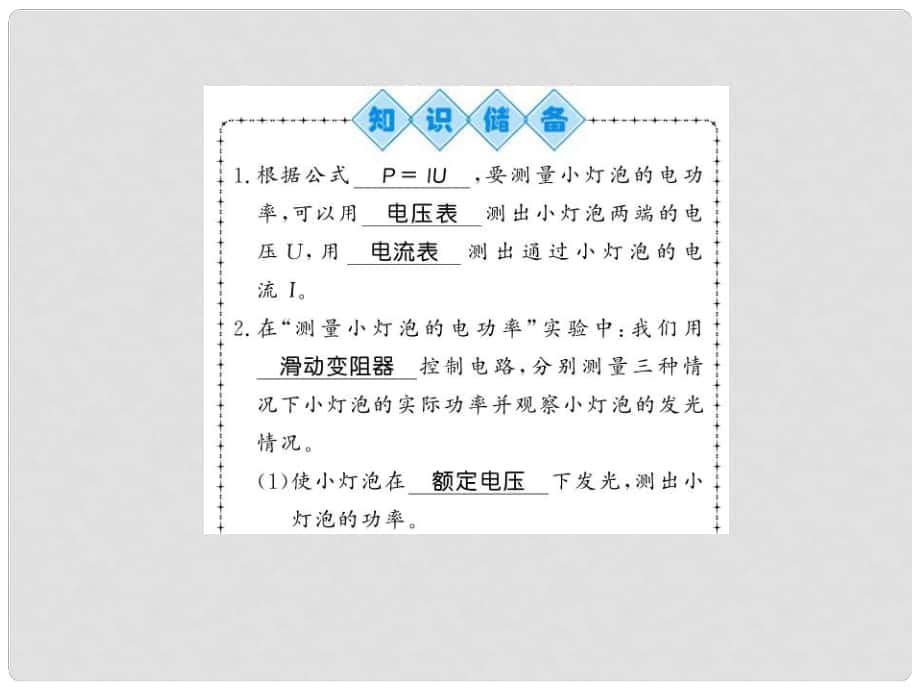 九年級物理全冊 第16章 第3節(jié) 測量電功率課件 （新版）滬科版_第1頁