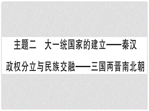 中考?xì)v史總復(fù)習(xí) 第一篇 考點(diǎn)系統(tǒng)復(fù)習(xí) 板塊1 中國古代史 主題二 大一統(tǒng)國家的建立—秦漢 政權(quán)分立與民族交融—三國兩晉南北朝（精練）課件