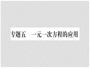 七年級數(shù)學上冊 專題五 一元一次方程的應用習題課件 （新版）滬科版