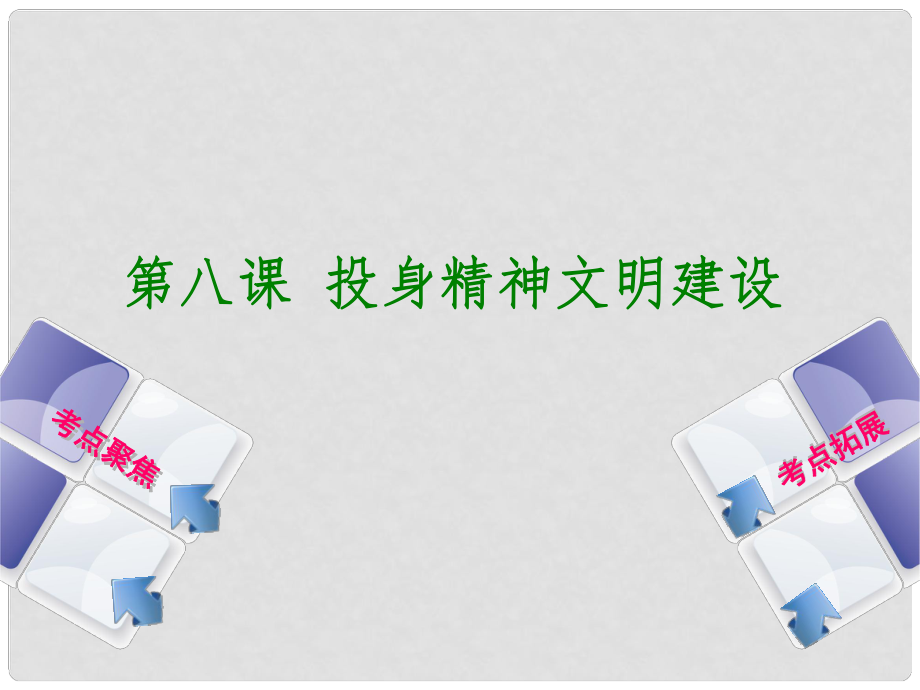 中考政治復習方案 第三部分 九全 第八課 投身精神文明建設課件_第1頁