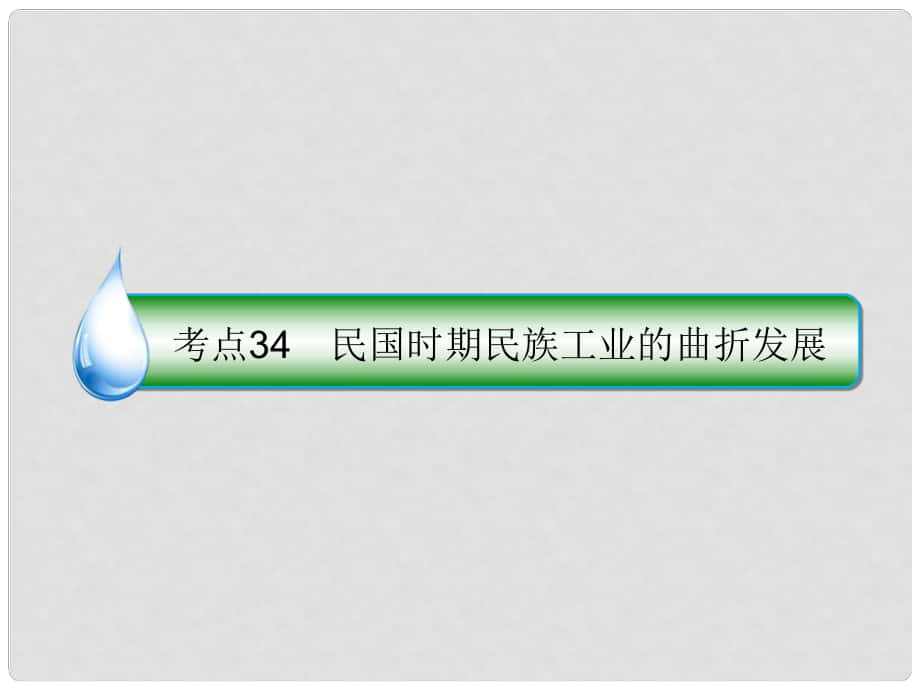 高考历史一轮复习 第八单元 近代中国资本主义的发展与近现代社会生活的变迁 34 民国时期民族工业的曲折发展课件 人民版_第1页