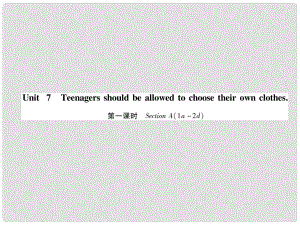 九年級(jí)英語全冊(cè) Unit 7 Teenagers should be allowed to choose their own clothes（第1課時(shí)）Section A（1a2d）習(xí)題課件 （新版）人教新目標(biāo)版1