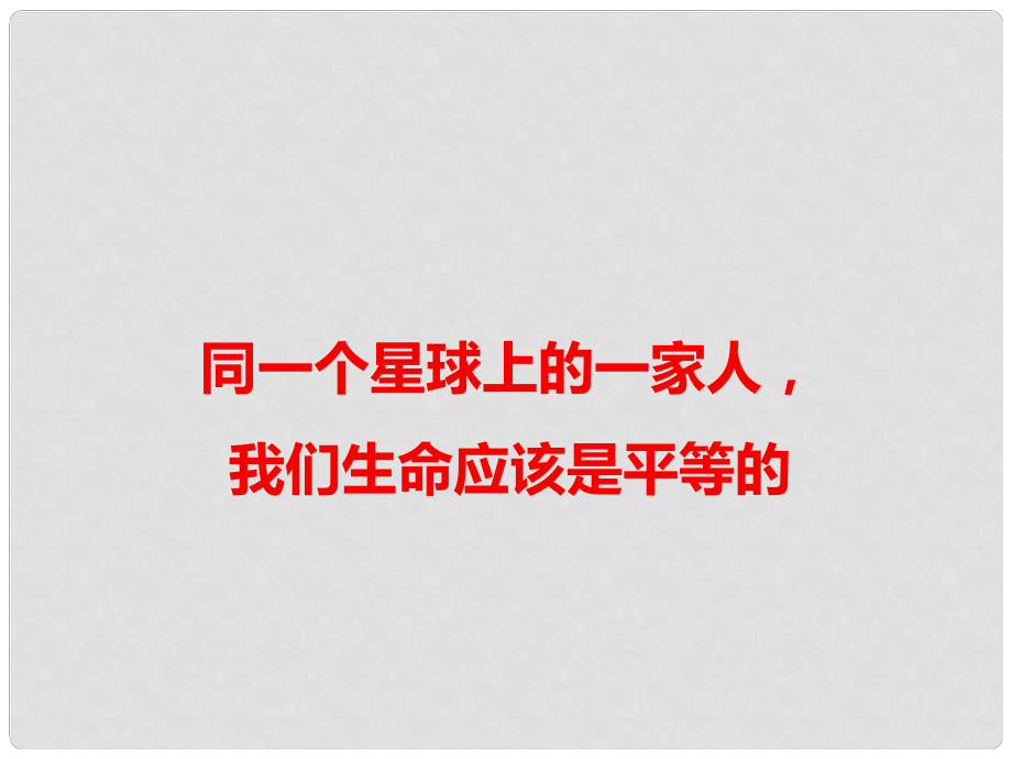 高考语文 作文热点素材 同一个星球上的一家人我们生命应该是平等的课件_第1页