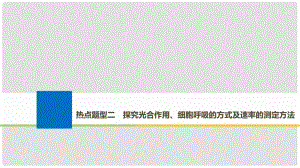 生物高考大一輪復習 熱點題型二 探究光合作用、細胞呼吸的方式及速率的測定方法課件 北師大版