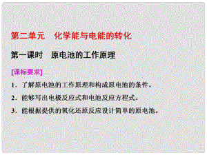 高中化學 專題1 化學反應與能量變化 第二單元 第一課時 原電池的工作原理課件 蘇教版選修4