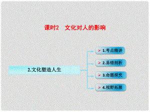 江西省南城縣高中政治 第二課 文化對人的影響 文化塑造人生課件 新人教版必修3