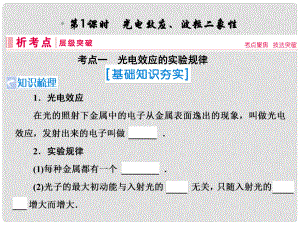 高考物理一輪復(fù)習(xí) 第十二章 波粒二象性、原子結(jié)構(gòu) 第1節(jié) 光電效應(yīng)、波粒二象性課件 新人教版