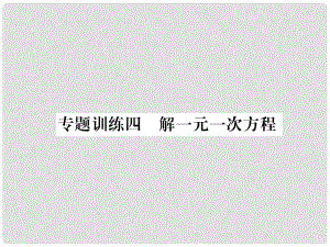 七年級(jí)數(shù)學(xué)上冊(cè) 專題訓(xùn)練4 解一元一次方程課件 （新版）滬科版