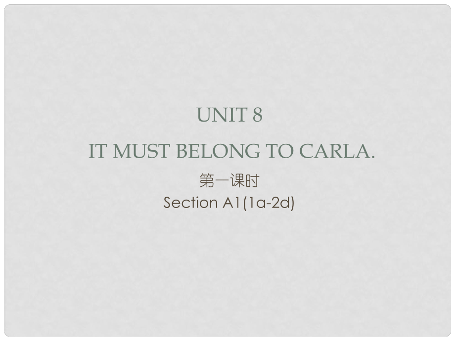 九年級英語全冊 Unit 8 It must belong to Carla（第1課時(shí)）Section A1（1a2d）習(xí)題課件 （新版）人教新目標(biāo)版_第1頁