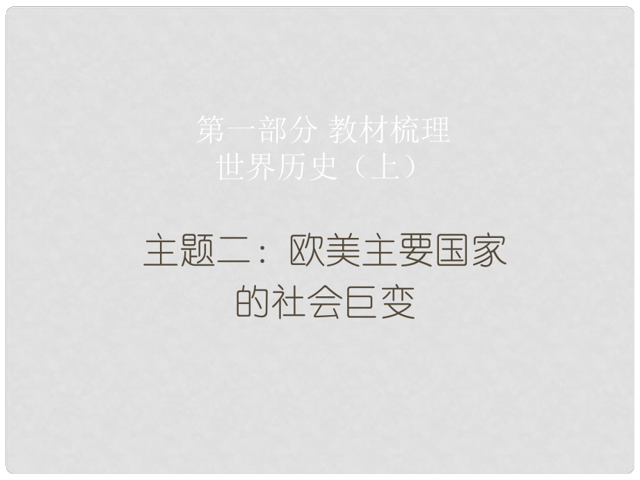 廣東省中考?xì)v史總復(fù)習(xí) 第一部分 教材梳理 世界歷史上 主題二 歐美主要國家的社會巨變課件_第1頁