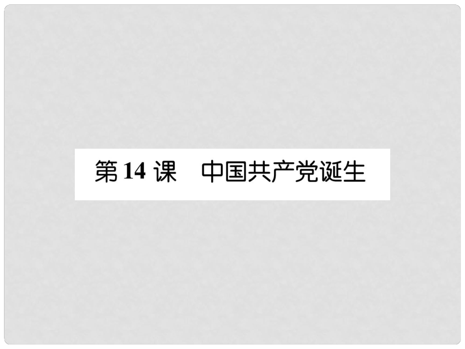 八年级历史上册 练习手册 第4单元 新民主主义革命的开始 第14课 中国共产党诞生课件 新人教版_第1页