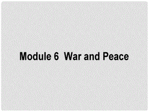 高考英語二輪復習 Module 6 War and Peace課件 外研版選修6