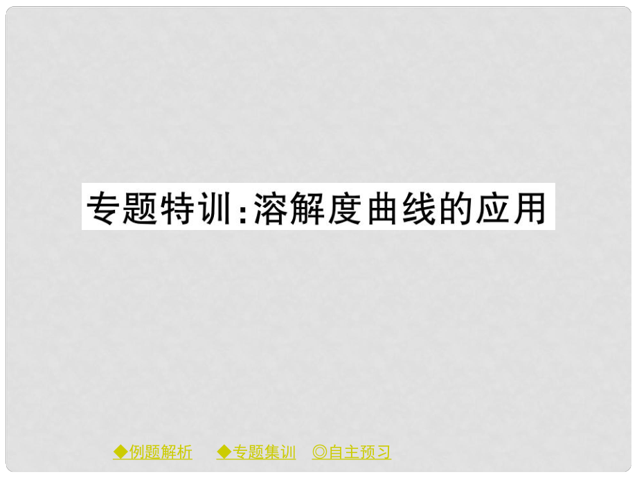 九年级化学下册 专题特训 溶解度曲线的应用习题课件 （新版）新人教版_第1页