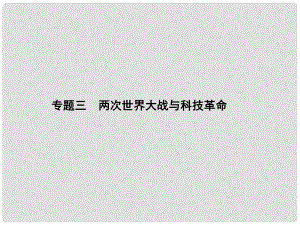 甘肅省中考歷史總復習 專題三 兩次世界大戰(zhàn)與科技革命課件