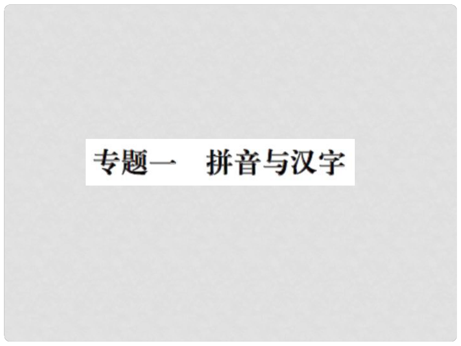 九年級(jí)語(yǔ)文上冊(cè) 期末專題復(fù)習(xí)一 拼音與漢字習(xí)題課件 新人教版_第1頁(yè)