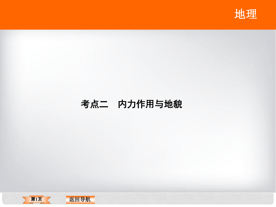 高考地理二轮复习 专题114《地壳运动规律》考点二 内力作用与地貌课件_第1页