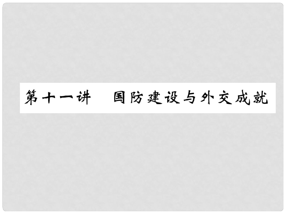 中考?xì)v史總復(fù)習(xí) 第一編 教材知識速查篇 模塊二 中國現(xiàn)代史 第11講 國防建設(shè)與外交成就（精練）課件_第1頁