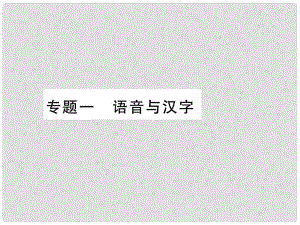 七年級語文上冊 專題1 語音與漢字習題課件 新人教版2